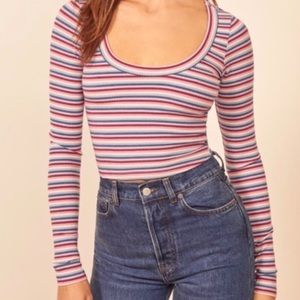 Reformation Paige Top in Santa Monica Stripe NWT